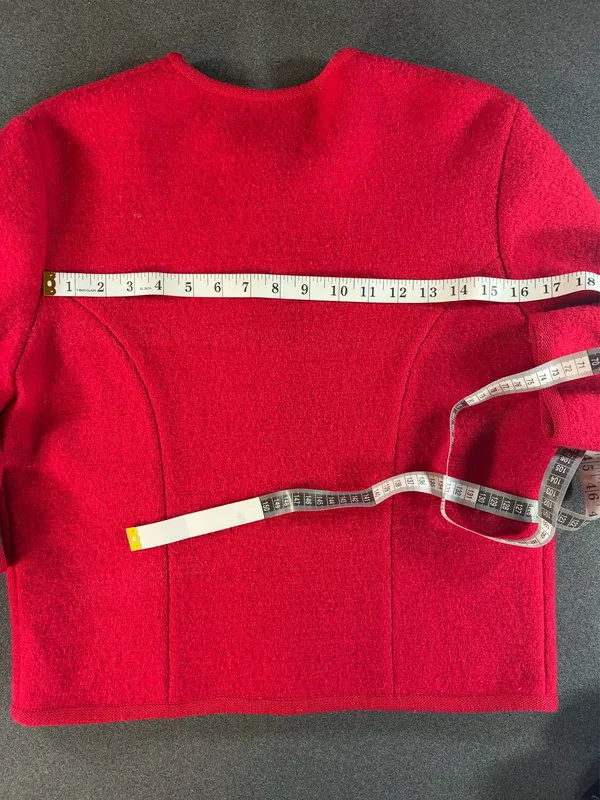 Vintage 1970s Wool Cardigan SIZE 14 100% Pure Wool Moffat Woollens Red Bouclé - Image 8