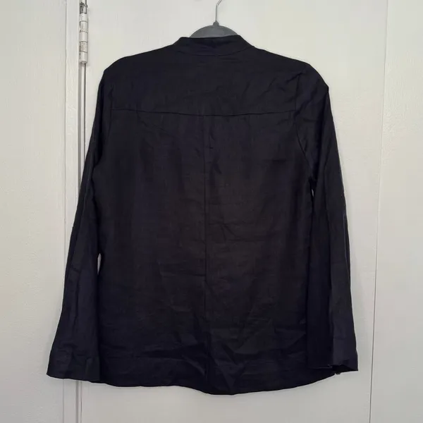 NWOT Tuckernuck x India Hicks 100% Linen Popover Tunic in Black Size Small - Image 2