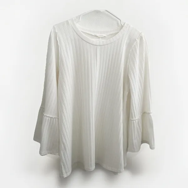 Anthropologie Entro Bell Sleeve blouse Top XLARGE Boat Neck Anthro - Image 2