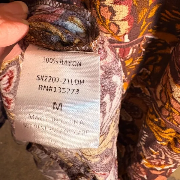 Olivaceous Paisley Tiered Mini Dress Boho Balloon Sleeve Anthropologie Medium‎ - Image 4