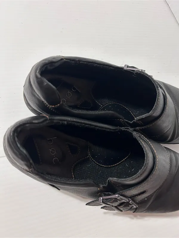 B.o.c. Black leather slip on loafers women size 11 M - Image 7