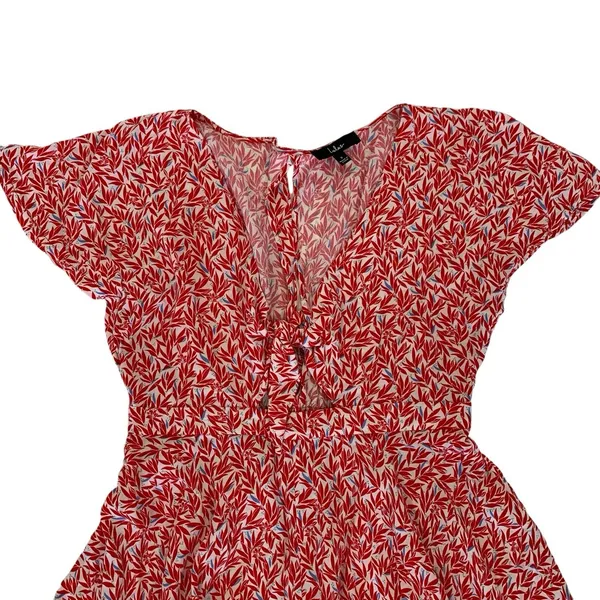 Lulus Romper Small Red Short Sleeve Flowy Summer Party Dressy‎ Chic - Image 2