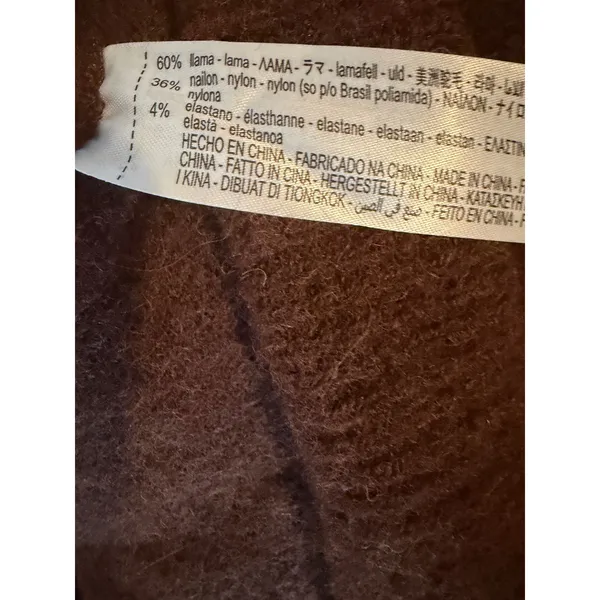 Zara Women Brown Llama Blend Oversized Knit Button Front Sweater Vest Small - Image 6