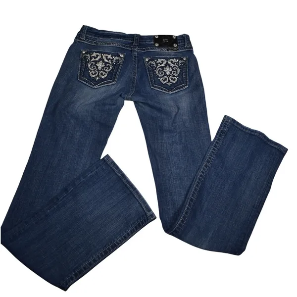 Miss Me JP5311B0 Bootcut Jeans Blue Embellished Pocket Womens 29 Medium Wash - Image 3