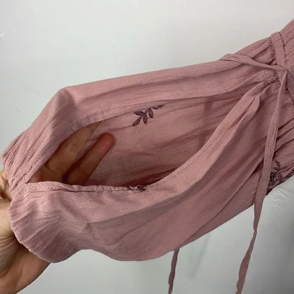 American Eagle Pullover Embroidered Mauve Boho Dress size Medium - Image 7