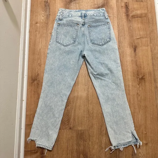 Abercrombie & Fitch | Woman's‎ Distressed High Rise Acid Wash Blue Mom Jeans, 26 - Image 2