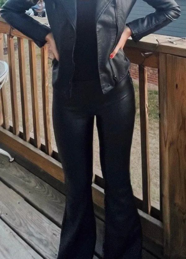 Edikted Faux Leather Pants - Image 3