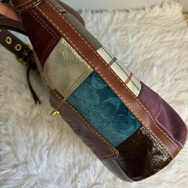 y2k Coach Bleeker 11356 Holiday Patchwork Hobo Bag Purse - Image 8
