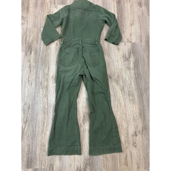 NSF Clothing Green Utility Jumpsuit Flare Leg Button‎ Up Women's Size 26 - Image 2