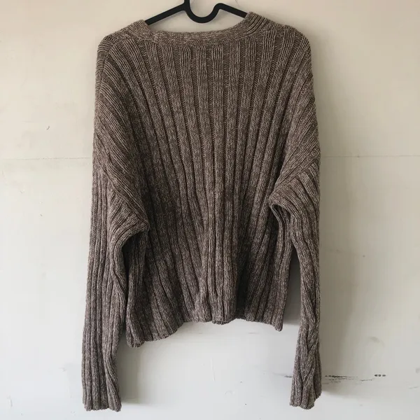 A New Day Brown Knit Cardigan Sweater Jacket Top Medium - Image 6