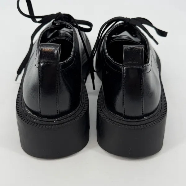 Zara Black Chunky Lug‎ Sole Platform Derby Shoes Mens 8 Womens 10 - Image 3