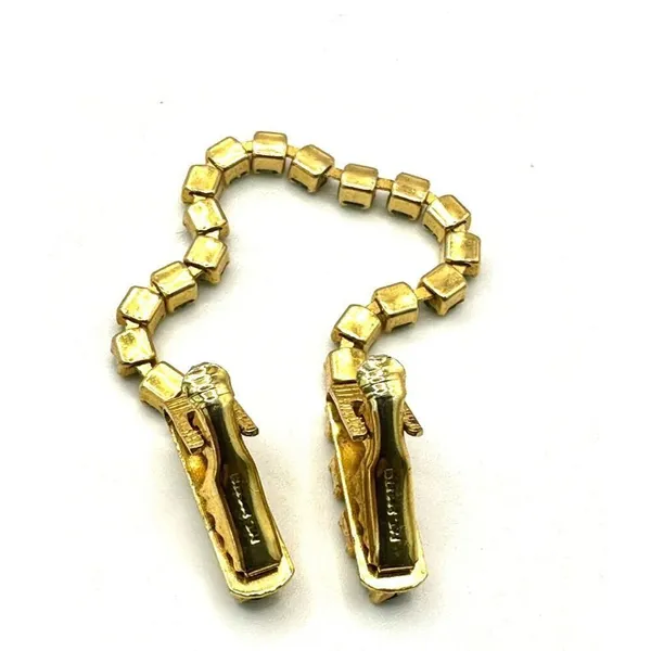 Vintage green rhinestone sweater clip - Image 2