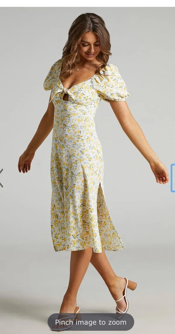 Showpo Tie Front Midi Floral Dress - Image 3