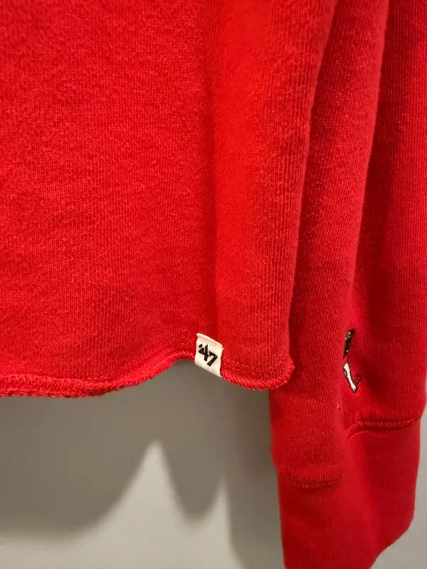 ‘47 University of Georgia Bulldogs Cropped Raw Hem Retro Inspired Quarter Zip Pullover Red - Image 4