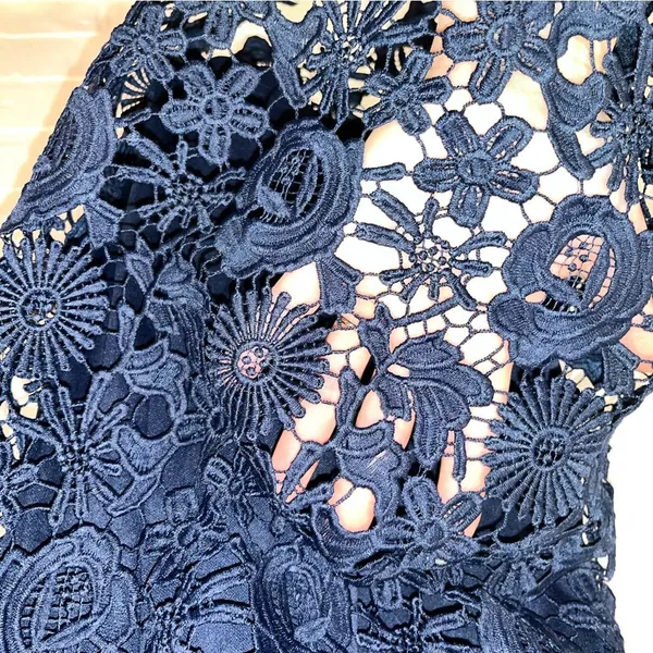 NEW Lulus Love Poem Navy Blue Lace Bodycon Halter Dress - Image 6