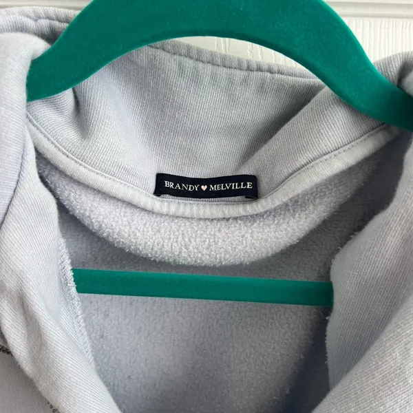 Brandy Melville Light Gray Quarter-Zip Sweater - Image 2