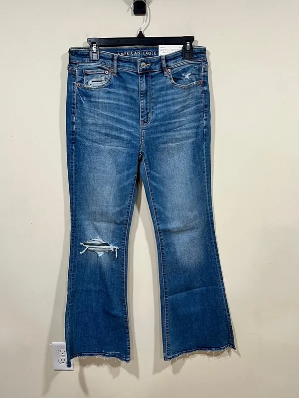 American Eagle Super High rise Waisted flare Bootcut Jean size 8 Regular full length NWT - Image 3
