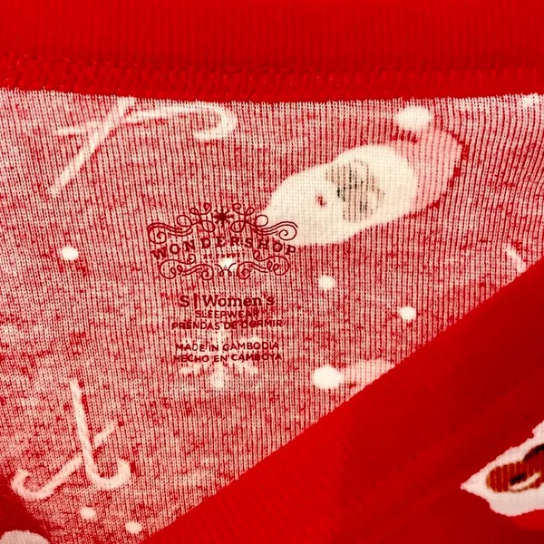 Wondershop Womens Red Santa Claus Candy Cane Snowflake Long Sleeve Sleep Top S - Image 6