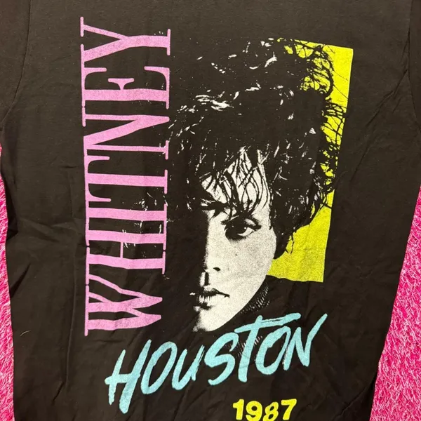 Whitney Houston 1987 Alternate Album Art Dance Pop Tee M - Image 2
