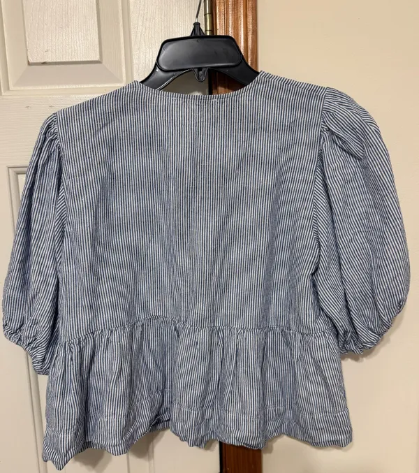 Tie Front Peplum Top  - Image 2
