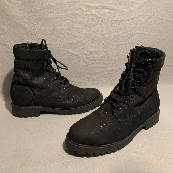 ALDO Combat Boots Women Sz 9 Army Green Reflow Knitted Lace Up Chunky Mid Calve - Image 5