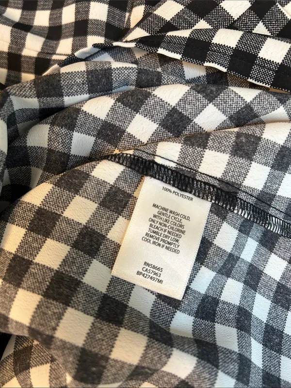 bp Black and White Gingham Square-Neck Mini Dress, Small - Image 8