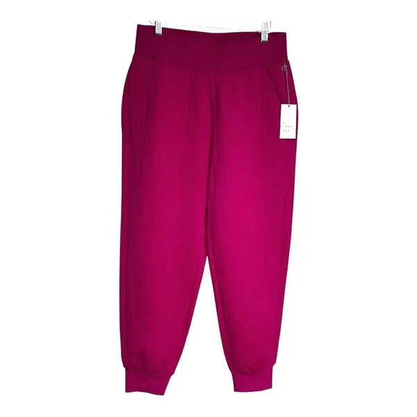 A New Day Womens Ribbed Knit High Waisted Jogger Pants -‎ Magenta Medium - Image 3