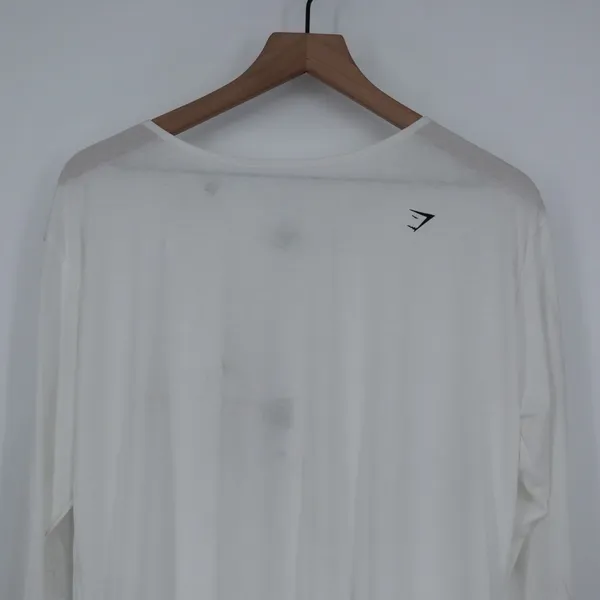 Gymshark Super Soft Cut Out Long Sleeve Top White Athletic Fitness Activewear‎ - Image 3