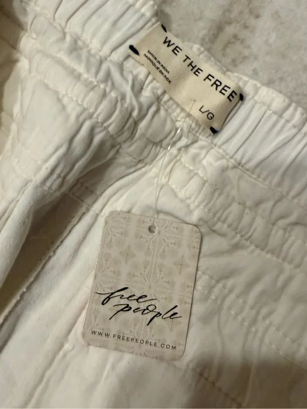 Free People We The Free Park Ave Cargo Pants – Ivory – Size Large - Image 9