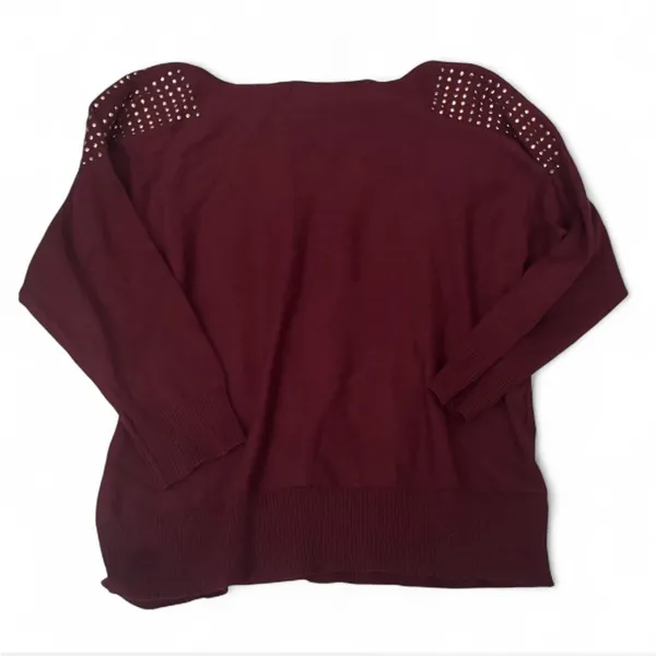 Cable & Gauge Burgundy Studded Sweater - Image 5