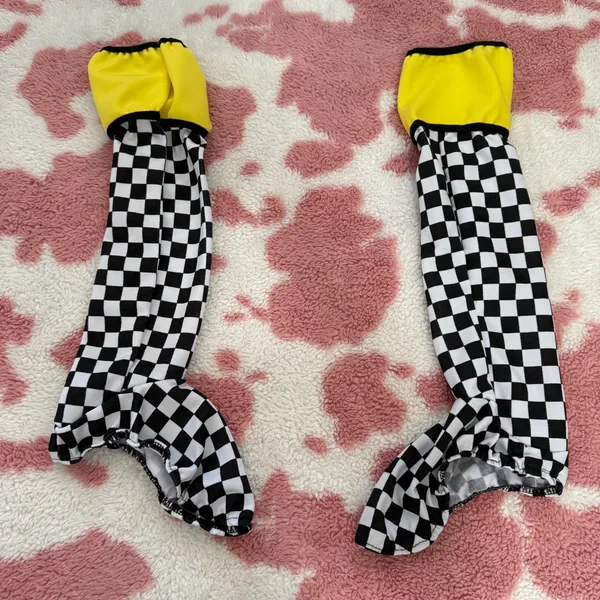 🔥🏁 BRAND NEW Race Day Baddie 5-Piece Set – Checkered & Neon Yellow Medium 🏁🔥 - Image 8