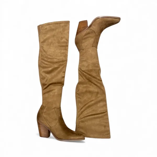 Marc Fisher Gwyneth Over the Knee Camel‎ Brown Boots Sz 8 New - Image 3