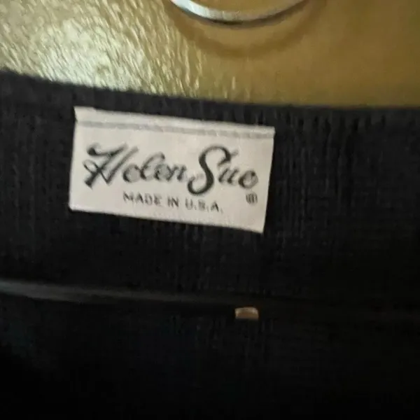 Helen Sue Made in U.S.A.size L black cotton blend knit top. Preppy casual vintag - Image 5