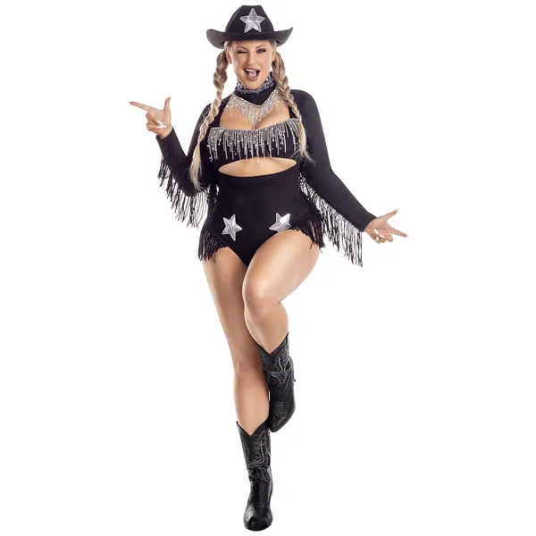 NEW Party King Rhinestone Cowgirl Plus Size Sexy Costume Size 2X - Image 2