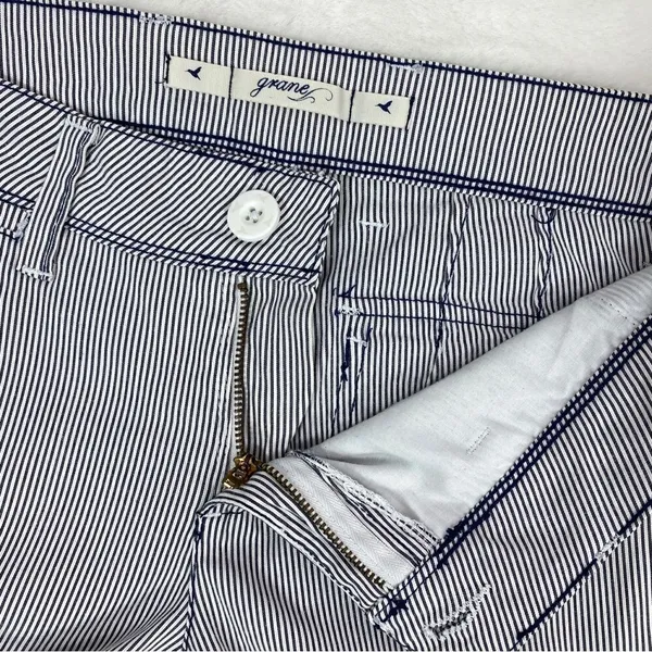 Grane Y2K Seersucker Stripe Low Rise Wide Leg Trouser Pants Blue White Juniors‎ - Image 8