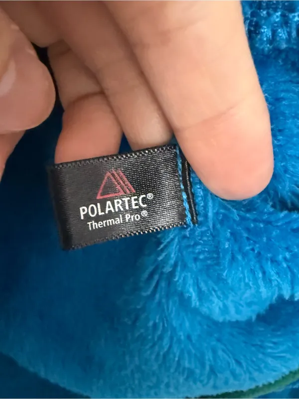 Patagonia Blue Fleece Pullover with Green Pocket Accent - Image 4