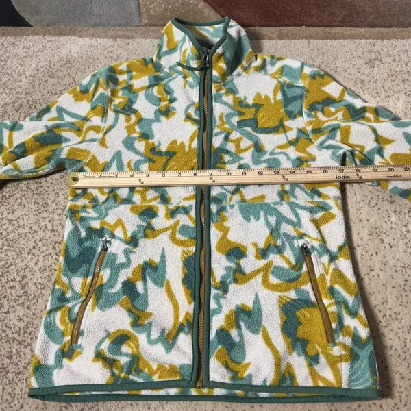 REI Co-op Gorpcore Women‎ Full Zip Fleece Jacket Abstract Print Yellow XS 217359 - Image 3