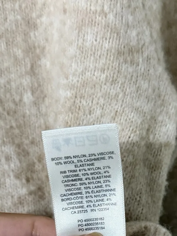 ARITZIA Wilfred SoftSpoke Wool Cashmere Sonder Oatmeal Sweater Pullover Top - Image 10