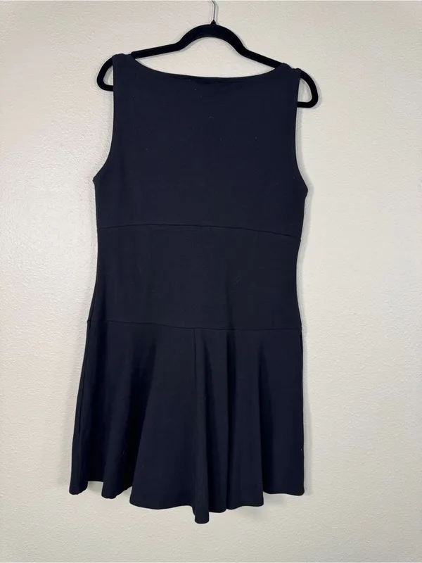 Reformation Black Mini Dress Womens XL Mayve Jersey Knit LBD Classic Boatneck - Image 2
