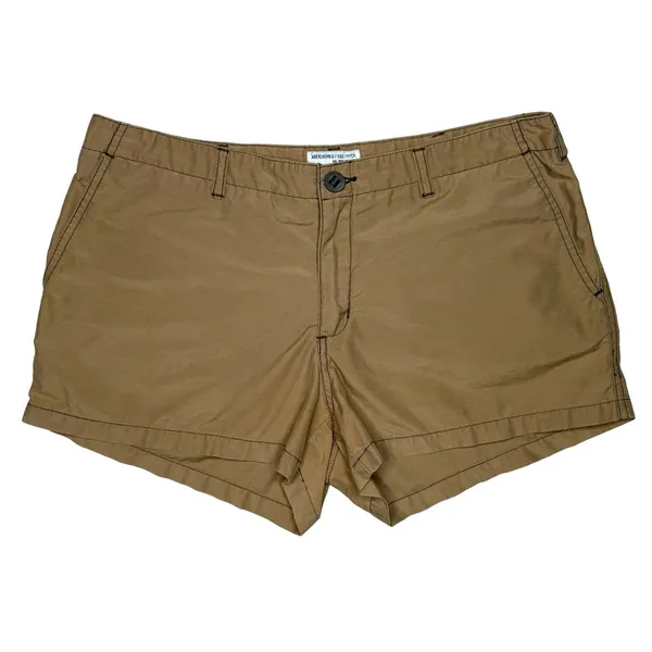 Vintage 90s Y2K Abercrombie & Fitch Size 8 Khaki Cotton Low Rise Shorts Utility - Image 6