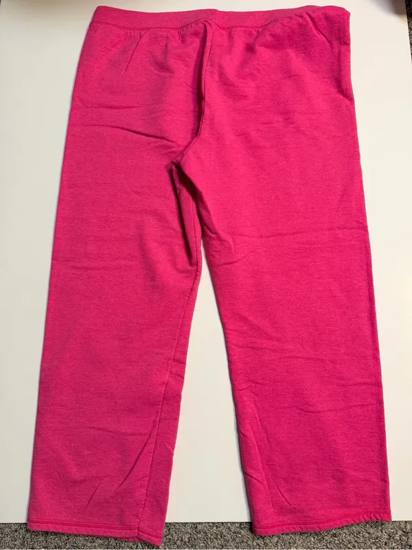 Hanes Cotton blend pull up elastic waist comfy pants, fuchsia pink, size XL - Image 4