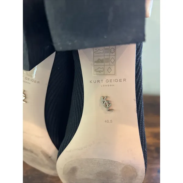 KURT GEIGER LONDON Mini‎ Elmer Ankle Boots womens size 40.5 9.5 Ribbed Fabric - Image 8