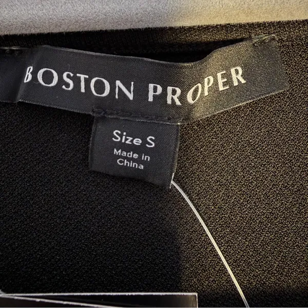 Boston Proper Pearl Rhinestone Sweetheart Notch Top Black S NWT - Image 7