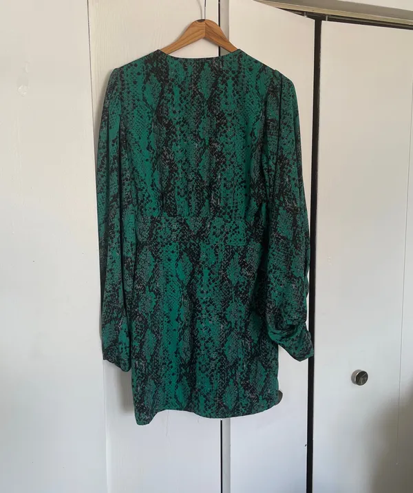 Signature 8 Green Animal Print Long Sleeve Dress - Image 5