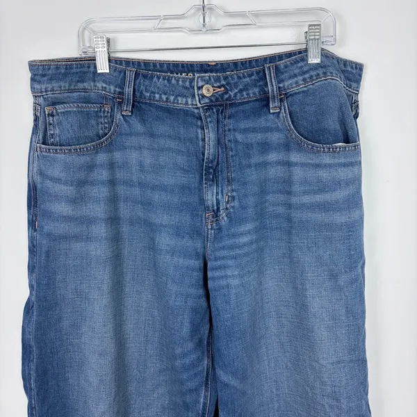 American Eagle Stretch Super High Rise Baggy Wide Leg Jeans Medium Wash Size 18S - Image 3