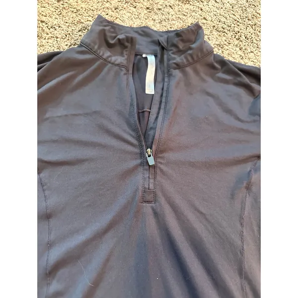 Fabletics Womens Quarter Zip Pullover Long Sleeve‎ Mock Neck Dark Gray Size S - Image 3
