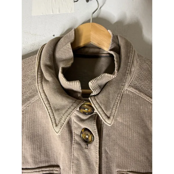 Pilcro‎ women's shirt jacket size XS oversized textured button front brown - Image 3
