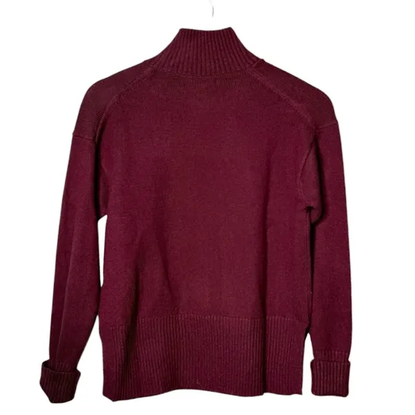 NWT Banana Republic Factory Wool Mock Neck Pullover Sweater Red Burgundy Size XS - Image 2