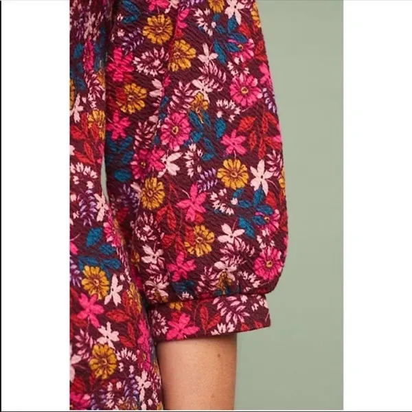 Anthropologie Maeve Floral Print Puff Sleeve Top NWT Size Medium - Image 4