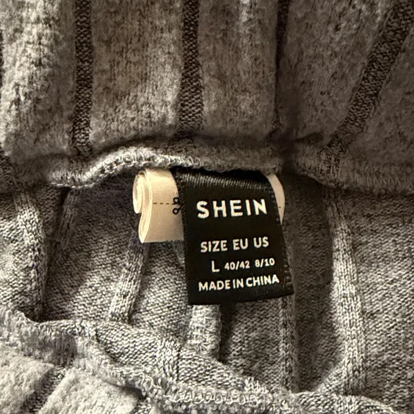 SheIn Gray Ribbed Crop Top,Pants & Duster Set - Image 7